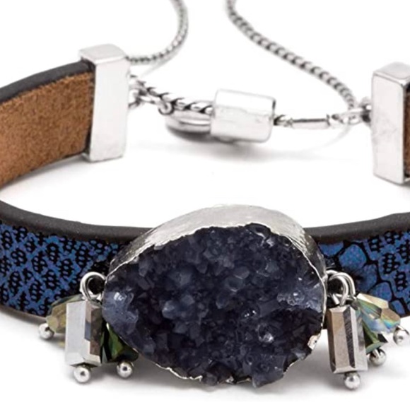 Adjustable Druzy Bracelet🥳Royal Blue Band - Picture 2 of 3